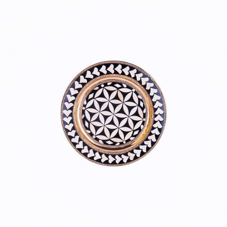 MyTindy Moroccan Serving Plate Made with Copper Bones and Resin