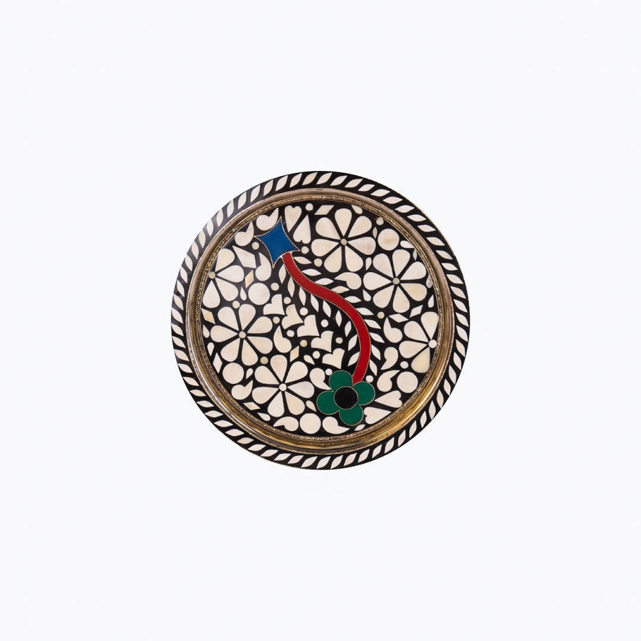 MyTindy Moroccan Serving Plate Made with Copper Bones and Resin