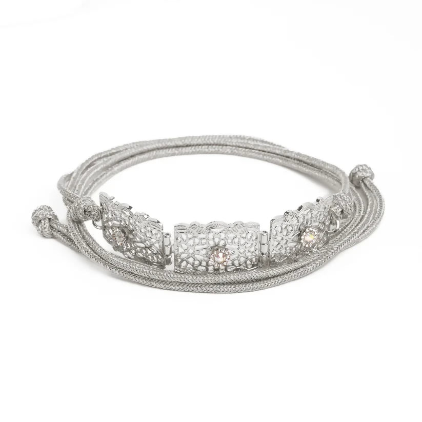 MyTindy Moroccan Silver Strass Mdamma Belt