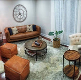 MyTindy Moroccan Square Pouf Coffee Table, Set Of 2, view 5