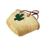 MyTindy Moroccan Straw Beach Bag Basket with Cactus, view 2