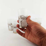 MyTindy Moroccan Tea Glasses With Metal Holders White, Set Of 6, view 2