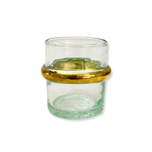 MyTindy Set of 6 Moroccan Transparent cup with Gold
