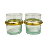 MyTindy Set of 6 Moroccan Transparent cup with Gold, view 2