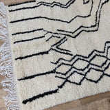 MyTindy Moroccan Vintage Rug 4x9 Ft, Morocco Rug, Moroccan Carpet, Handmade Rug, Oriental Carpet, Beni Ourain Carpet, Moroccan Vintage 4x9ft, view 4
