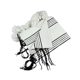 MyTindy Moroccan White Blanket With Black Stripes, view 2