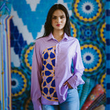 MyTindy Moroccan Women Button Shirt Mosaic, view 3