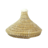 MyTindy White Moroccan Wool Pot With Pompom, view 4
