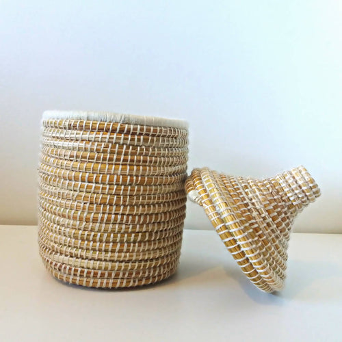 MyTindy Moroccan Wool Pot - White, no Pompom