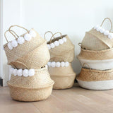 MyTindy Moroccan Woven Wicker Belly Basket for Storage Plant Pot Basket and Laundry, view 2