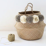 MyTindy Moroccan Woven Wicker Belly Basket for Storage Plant Pot Basket and Laundry, view 3