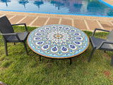 MyTindy Mosaic Cocktail and dining Tables for Outdoor & Indoor round 100% handcrafted from Moroccan tiles, view 5