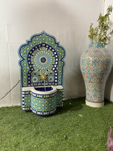 MyTindy Mosaic Fountain for Outdoor and Indoor, Mid Century Fountain water inside, Garden Moroccan Mosaic Fountain, view 4