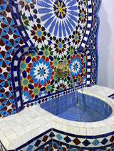 MyTindy Mosaic Fountain for Outdoor Indoor Mid Century Fountain water inside Moroccan Mosaic Fountain, view 2
