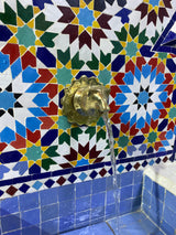 MyTindy Mosaic Fountain for Outdoor Indoor Mid Century Fountain water inside Moroccan Mosaic Fountain, view 3