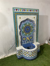 MyTindy Mosaic Fountain Mandala design for Outdoor and Indoor, Mid Century Fountain water inside, Moroccan Mosaic Fountain, view 4