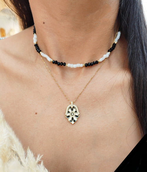 MyTindy Mosaic Necklace (Black)