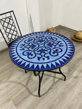 MyTindy Mosaic table  100% handcrafted tiles for outdoor and indoor Round made in Fez, CUSTOM colors and Pattern, Mid century Mosaic crafts, view 4