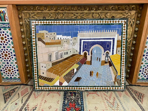 MyTindy Mosaic wall hanging handmade artwork, Custom mosaic art tiles with metal or wood frame, wall mosaic decor mosaic art , tiles clay wall art