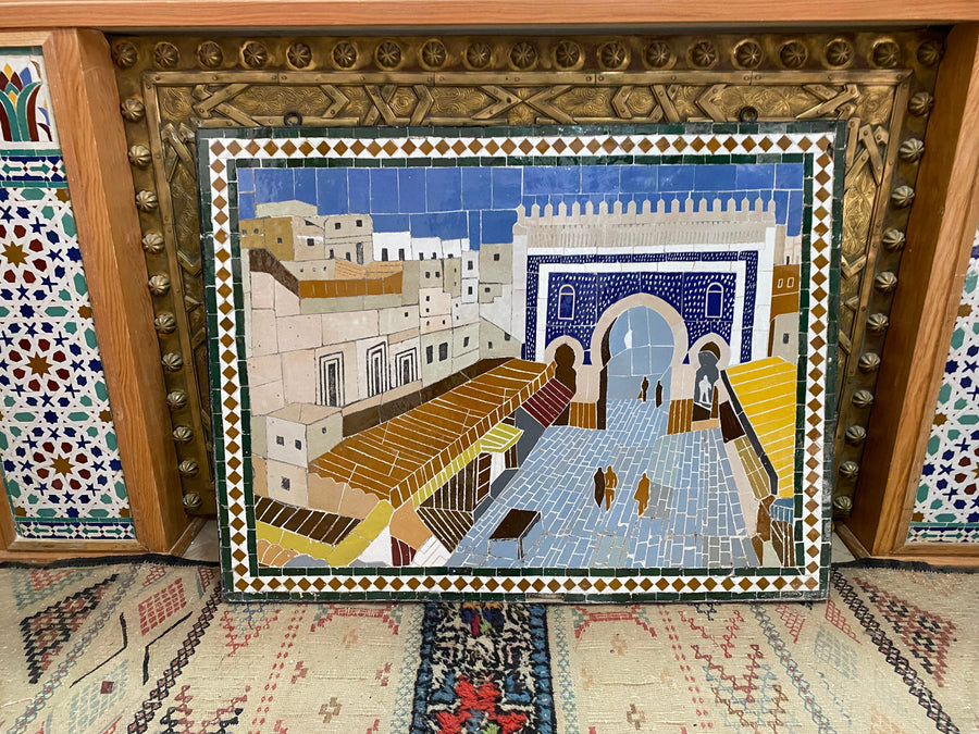 MyTindy Mosaic wall hanging handmade artwork, Custom mosaic art tiles with metal or wood frame, wall mosaic decor mosaic art , tiles clay wall art