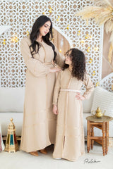MyTindy Mother-Daughter Beige Kaftan Set – Refined Harmony, view 2