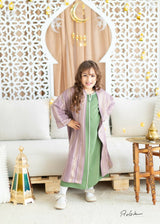 MyTindy Mother-Daughter Matching Kaftan Set in Deep Purple, view 2