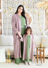 MyTindy Mother-Daughter Matching Kaftan Set in Deep Purple, view 4