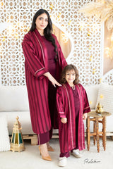MyTindy Mother-Daughter Matching Kaftan Set in Deep Purple, view 5