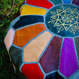 MyTindy Multicolored pouffe 100% REAL LEATHER, view 3