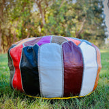 MyTindy Multicolored pouffe 100% REAL LEATHER, view 4