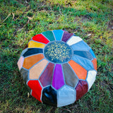 MyTindy Multicolored pouffe 100% REAL LEATHER, view 5