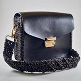 MyTindy Nada Leather and Macramé Bag, view 2