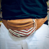 MyTindy Natural brown leather fanny pack, view 2