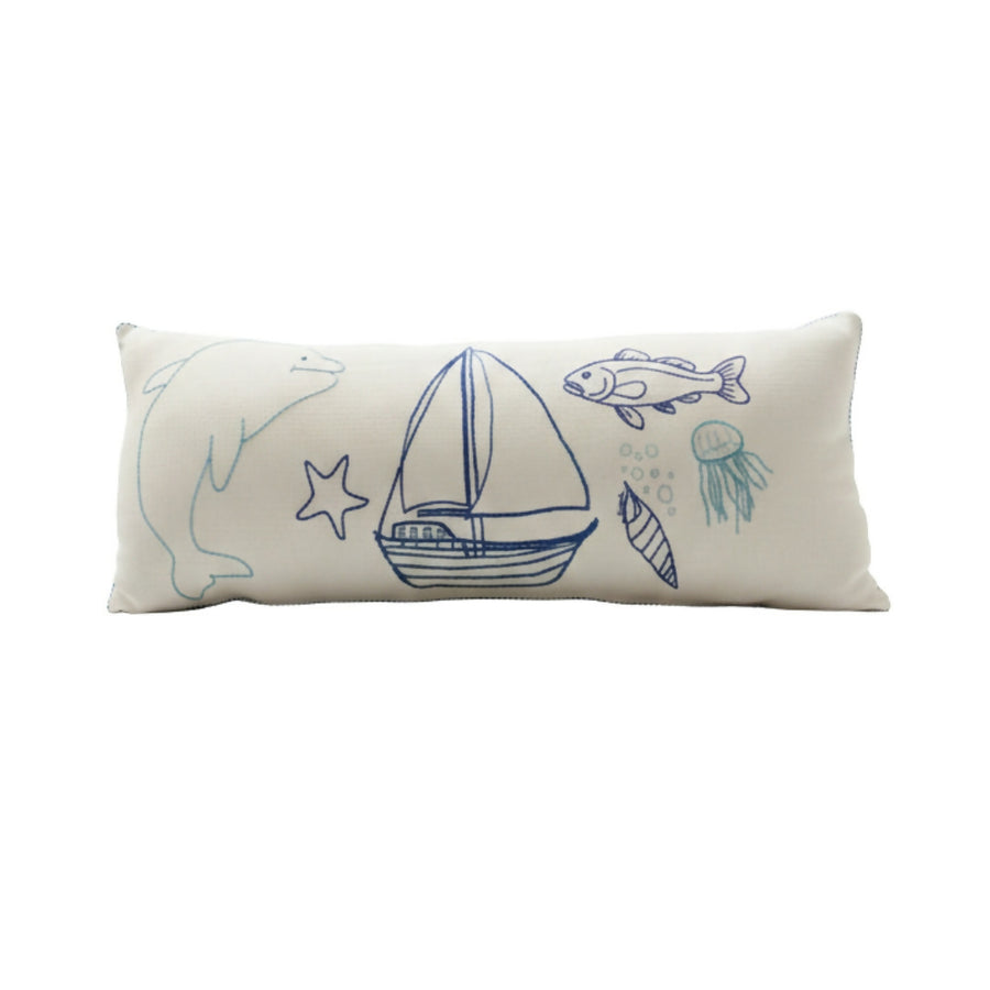 MyTindy Nautical Dreams Embroidered Lumbar Cushion - 68 x 30 cm