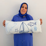 MyTindy Nautical Dreams Embroidered Lumbar Cushion - 68 x 30 cm, view 2