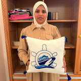 MyTindy Nautical Heritage – Hand-Embroidered Cotton Cushion, view 2