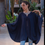 MyTindy Navy Blue Classic Lady Cape, view 2