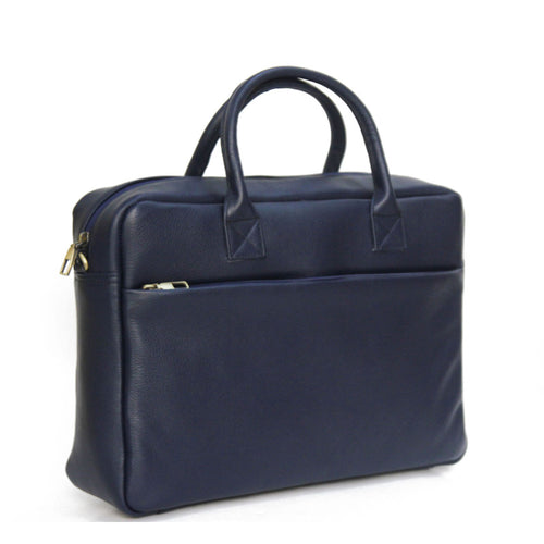 MyTindy Navy Blue handmade leather computer bag