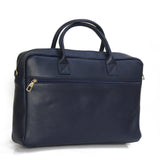 MyTindy Navy Blue handmade leather computer bag, view 2