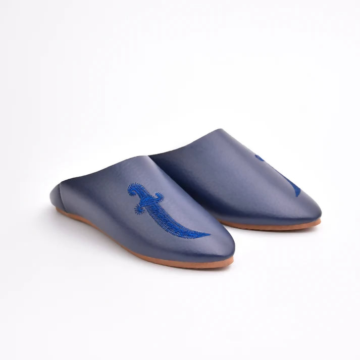MyTindy Navy blue Moroccan slippers for kids