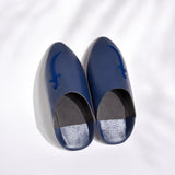 MyTindy Navy blue Moroccan slippers for kids, view 3