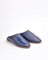 MyTindy Navy blue Moroccan slippers for kids, view 4