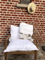 MyTindy OFF WHITE COTTON BLANKET, OFF WHITE POMPOMS, view 5