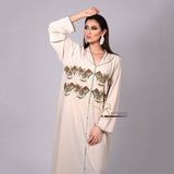 MyTindy Off White Djellaba with Pearls, view 3