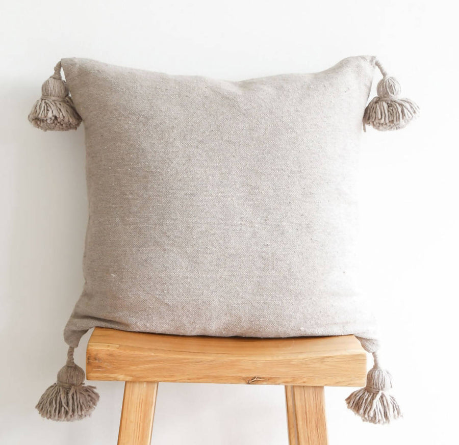 MyTindy OFF-White Pom Pom Pillow Cover