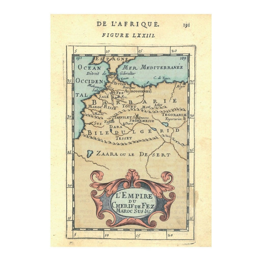 MyTindy Old map from Morocco 1683 Poster