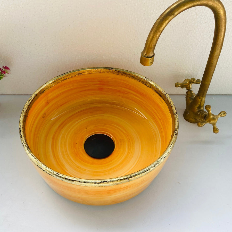 MyTindy VIN - Brass - Moroccan Ceramic Sink