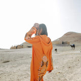 MyTindy Orange Djellaba Moroccan Dress, view 3
