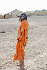 MyTindy Orange Djellaba Moroccan Dress, view 4
