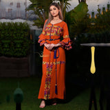 MyTindy Orange Embroidered Kaftan, view 3